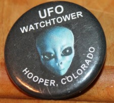 Listing image for UFO Hooper Colorado Watchtower Button Pin - Colorado Souvenir, Alien memorabilia