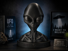 Listing image for Black Alien Bust Statue UFO Extraterrestrial Sci-Fi Display Figure Multi Colour
