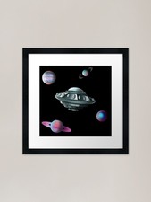 Listing image for UFO & Planets Pattern by Laura Horr Framed Wall Art Poster Canvas Print Picture