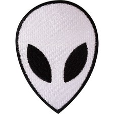 Listing image for Alien Iron On Patch / Sew On Clothes Bag Jacket NASA Space UFO Embroidery Badge