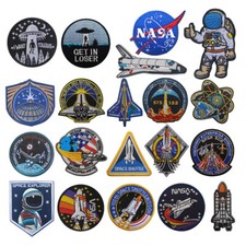 Listing image for Space Exploration Embroidered Hook & Loop Patch Astronaut Rocket UFO NASA Theme