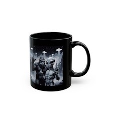 Listing image for Sasquatch UFO Mug Funny Alien Selfie Rock on Cryptid Coffee Cup FRREESHIPS