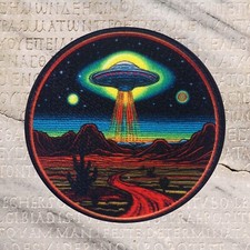 Listing image for UFO Flying Saucer Patch Area 51 Alien Sublimated Sci-Fi Iron-on Badge Applique