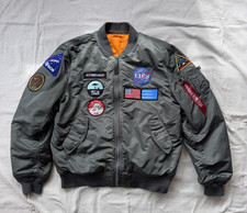 Listing image for NASA Lies / Heavens Gate / UFO Patch Jacket - Alpha Industries - Men’s 2XL